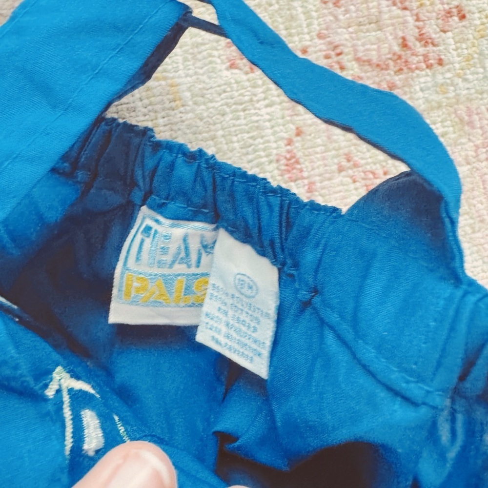 Team Pals, Blue Train Print Kids Overalls - Picture 5 of 5
